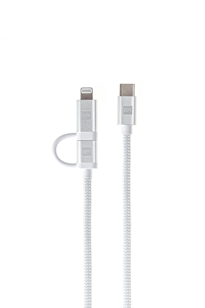 ER POWER Dual Cable USB-C C L Mfi 200cm white
