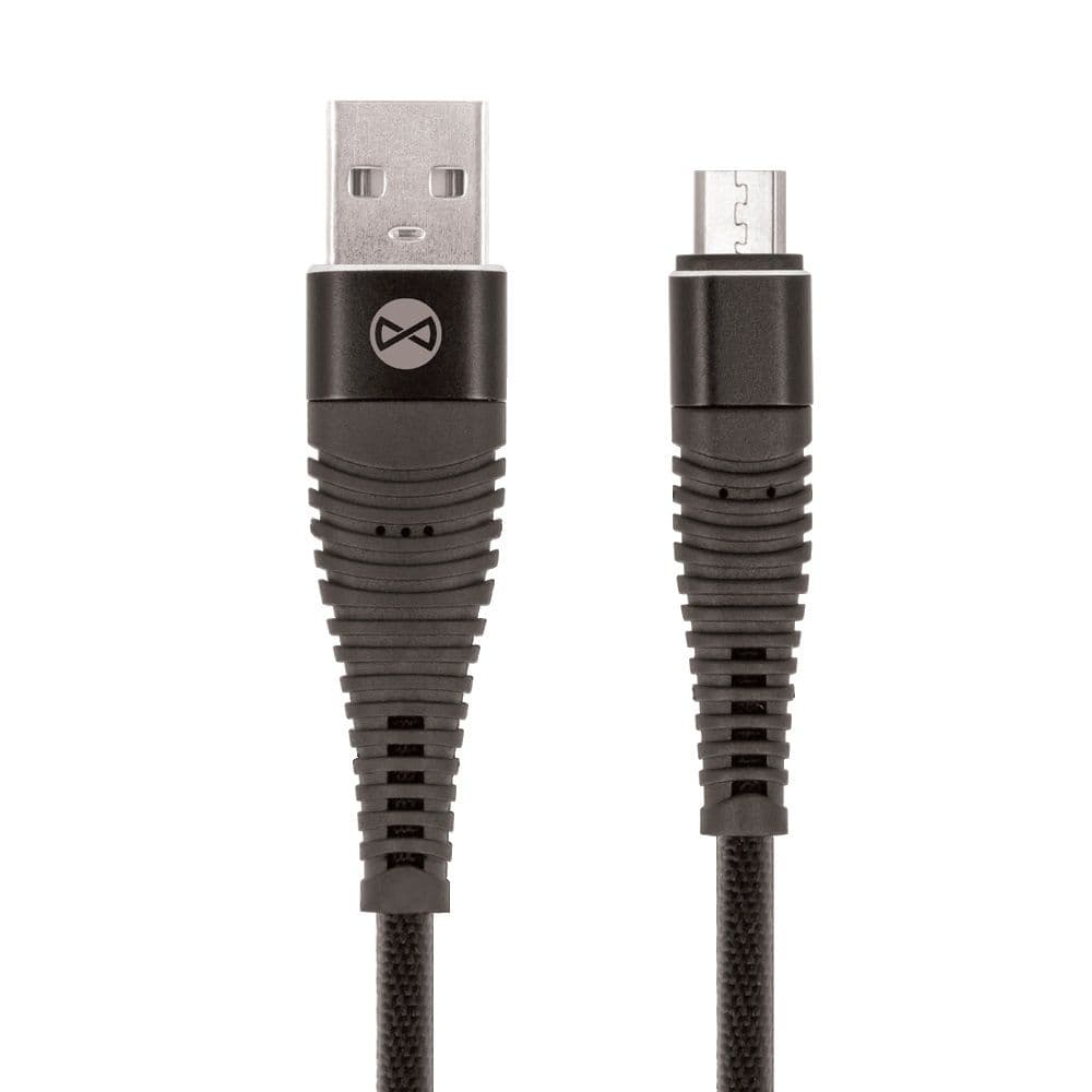 Datový kabel Forever Shark USB microUSB 1m 2A textilní černý
