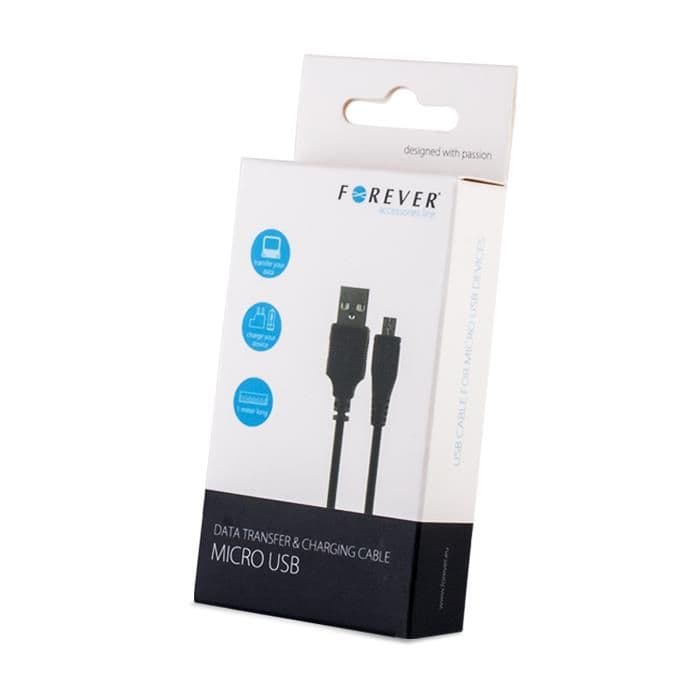 Datový kabel Forever USB microUSB 1m 1A černý