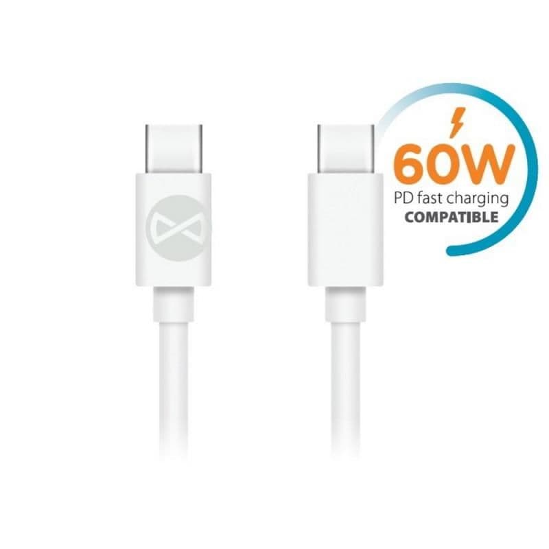 Datový kabel Forever USB-C USB-C 1m 3A bílý