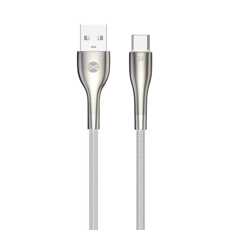 Datový kabel Forever Sleek USB USB-C 1m 3A bílý