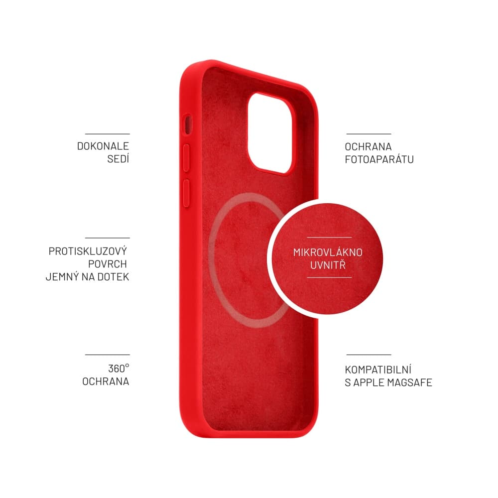 FIXED MagFlow Apple iPhone 14+, červený