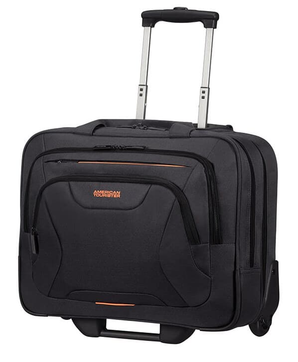 American Tourister AT WORK ROLLING TOTE 15.6" Black Orange