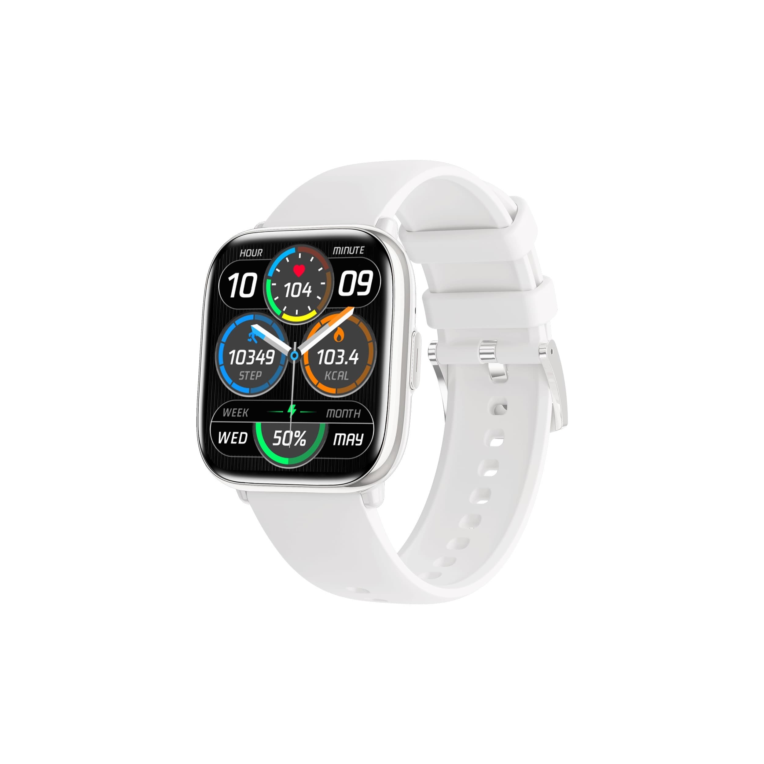 CARNEO Proxima HR+ Silver Sport Band White