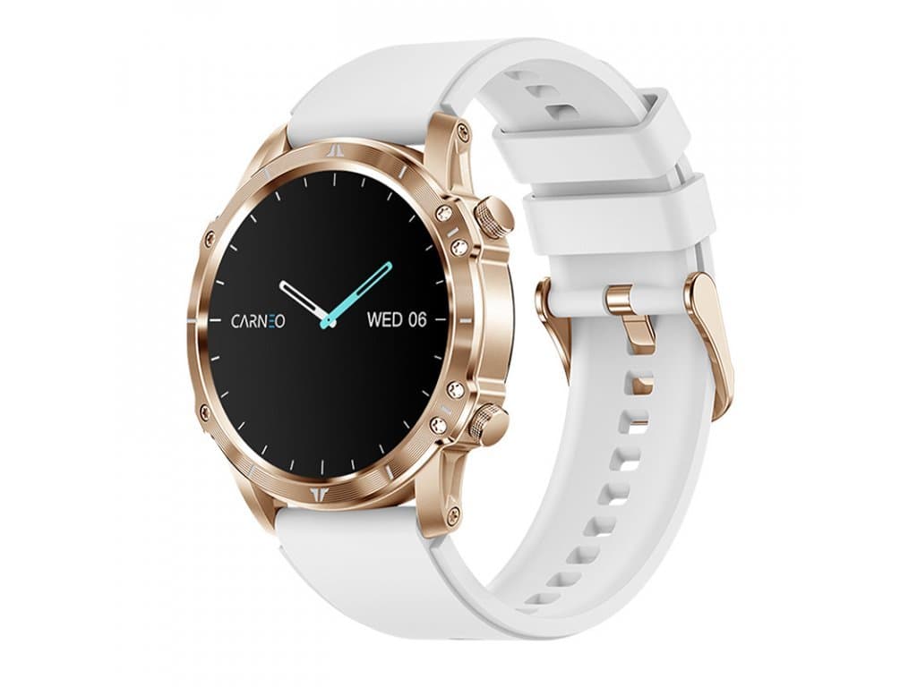 CARNEO Adventure HR+ 2nd Gen Rose Gold Sport Band White