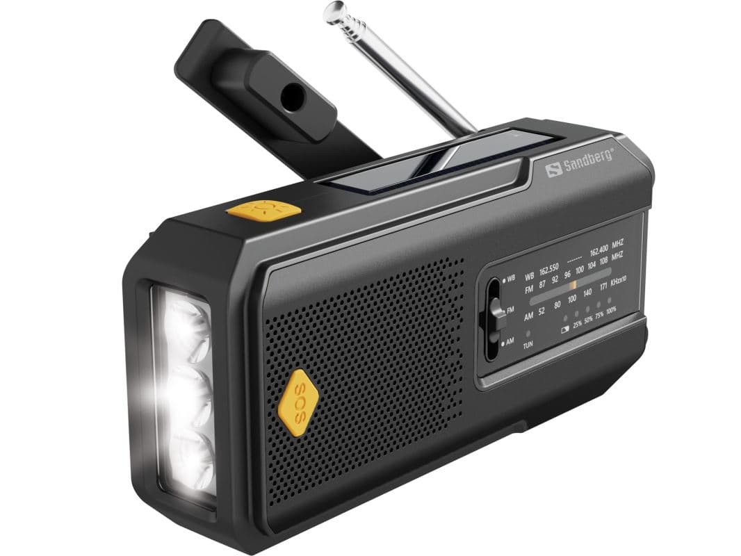 Sandberg Surviovor All-in-1 2000 mAh, FM AM rádio s dalšími funkcemi, černá