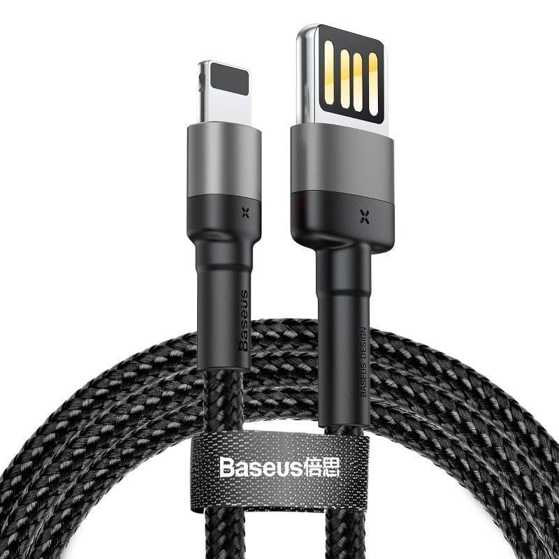 Baseus CALKLF-HG1 Cafule Kabel USB to Lightning Double Sided 1.5A 2m Grey Black