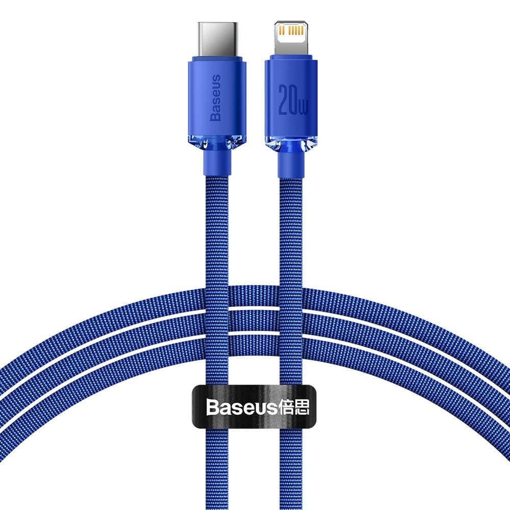 Baseus CAJY000203 Crystal Shine Series Datový Kabel USB-C - Lightning 20W 1,2m Blue