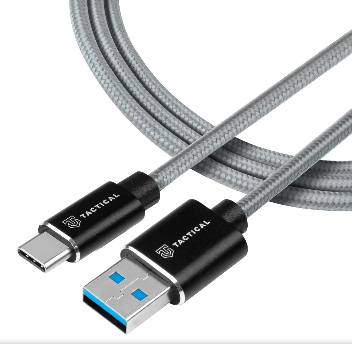 Tactical Fast Rope Aramid Cable USB-A USB-C 2m Grey