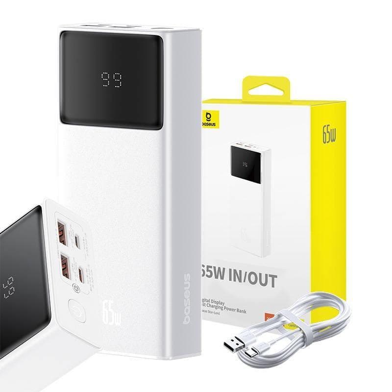 Baseus power banka Star-Lord 20000 mAh 65W 2x USB-A micro USB USB-C bílá