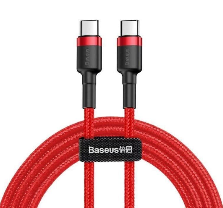 Baseus datový kabel Cafule USB-C USB-C PD2.0 2m 60W (20V 3A) červený