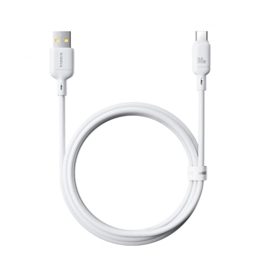 Baseus Rychlonabíjecí kabel Silky USB USB-C 1m 100W bílý