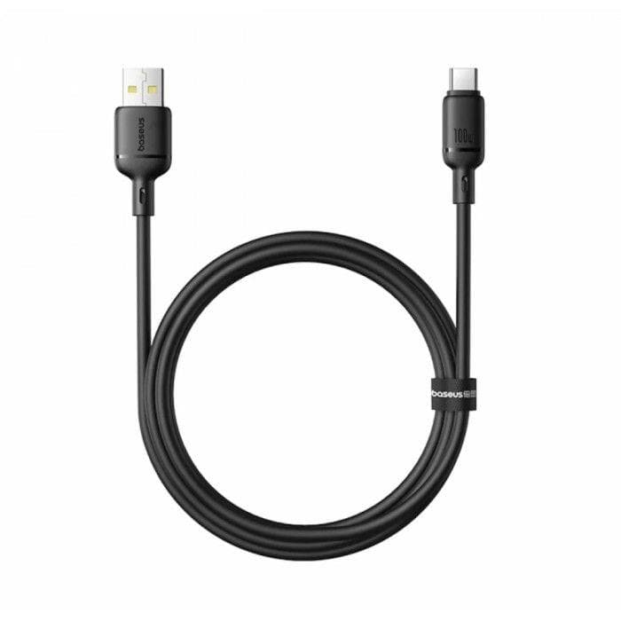 Baseus Rychlonabíjecí kabel Silky USB USB-C 1m 100W černý