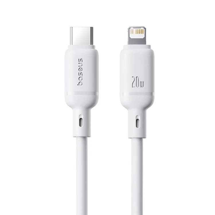 Baseus Rychlonabíjecí kabel Silky USB-C Lightning 1m 20W bílý