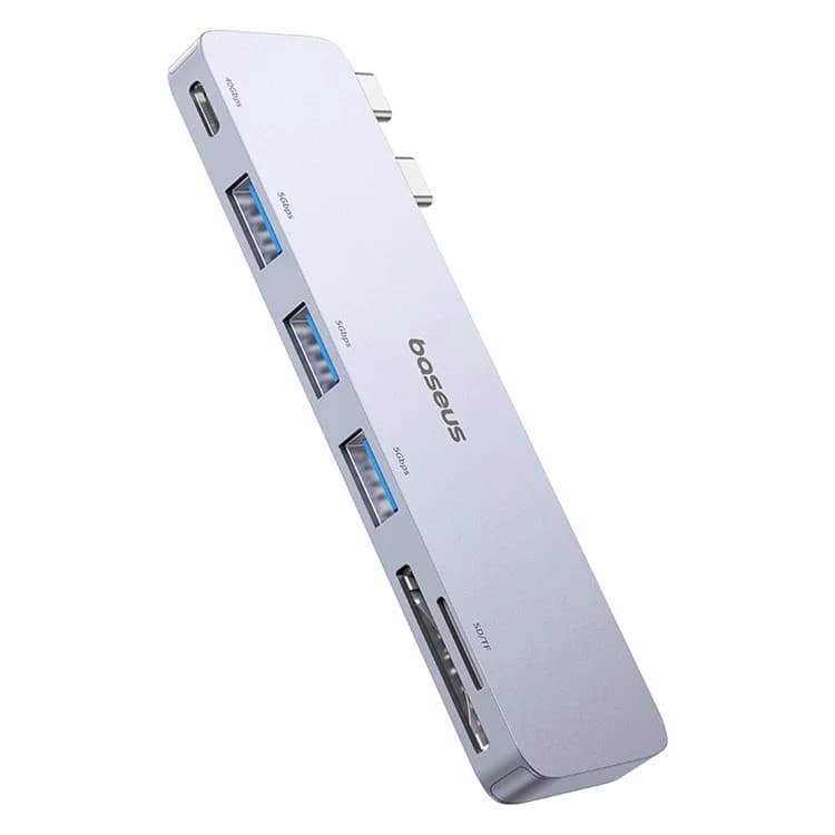 Baseus Dokovací stanice Ultra Joy 6v1 (USB-C PD, 3xUSB 3.0, SD TF) šedá