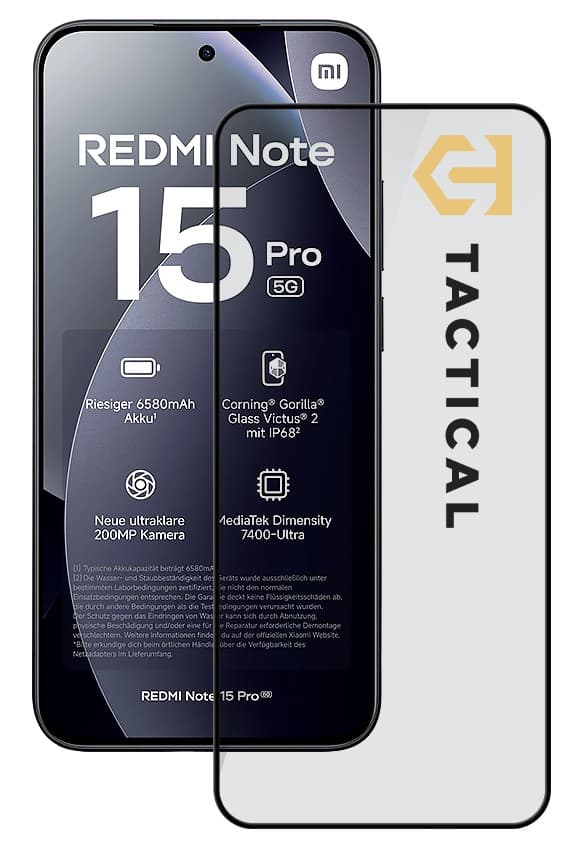 Tactical Glass Shield 5D sklo pro Xiaomi Redmi Note 15 Pro 5G Black