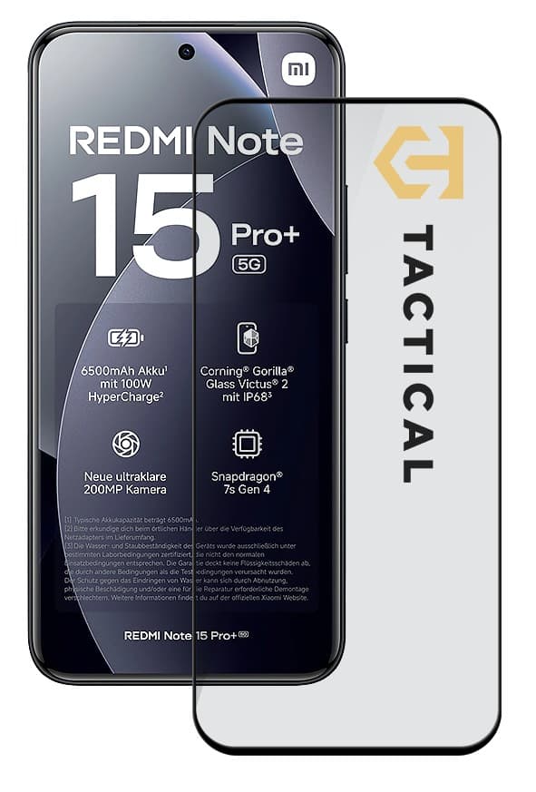 Tactical Glass Shield 5D sklo pro Xiaomi Redmi Note 15 Pro+ 4G 5G Black
