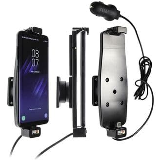 Brodit držák do auta na Samsung Galaxy S10 S9 S8 a jiné s pružinou, s nab. z cig. zapalovače USB