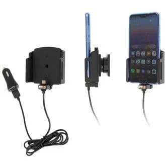 Brodit držák do auta nastavitelný s USB-C a nabíjením z cig. zap. USB QC3.0 š. 70-83 mm, tl. 2-10mm