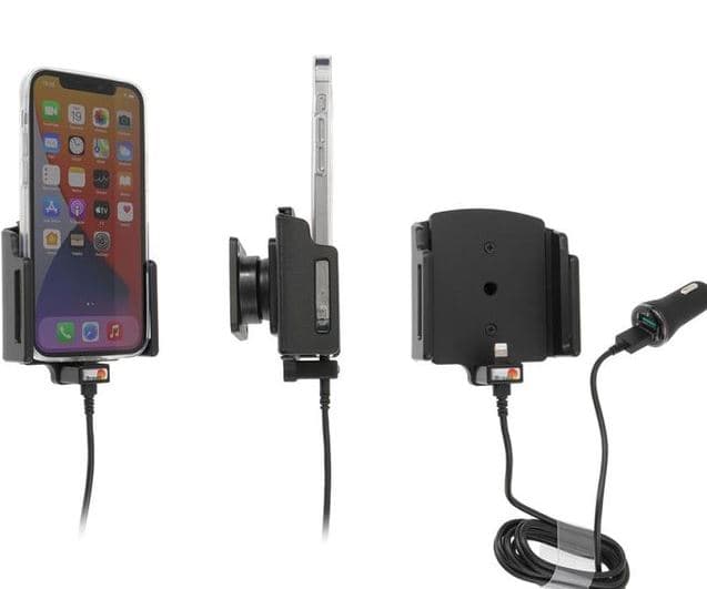 Brodit držák do auta na Apple iPhone 12 12 Pro, nastavitelný (70-83mm), 2xUSB, nab. z cig. zap