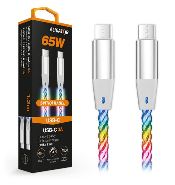 ALIGATOR Datový kabel LIGHT 3A, 65W USB-C USB-C 0,5m