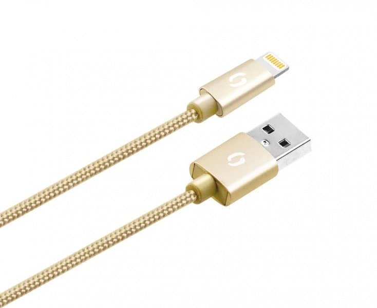 ALIGATOR PREMIUM 2A kabel, Lightning 2m, zlatý