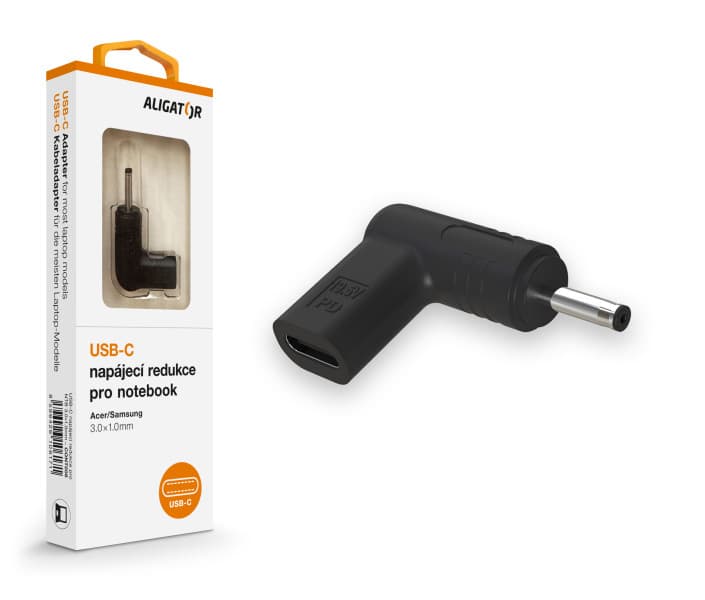 Aligator USB-C napájecí redukce 3,0 x 1,0 mm pro notebooky Acer Samsung
