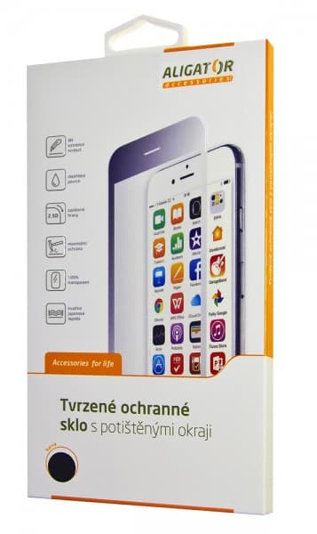 Aligator Ochrana displeje GLASS PRINT iPhone 6 6S Plus černá