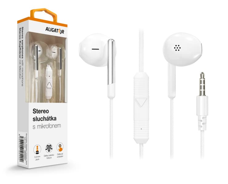 ALIGATOR AE008 Stereo Jack Drát Bílá