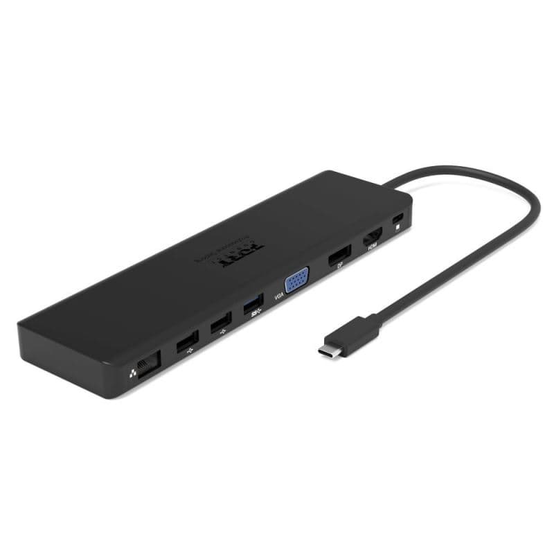 PORT CONNECT Dokovací stanice 11v1, 1x4K, RJ45,HDMI,Display Port,VGA,USB-C 100W, 4xUSB-A,micro