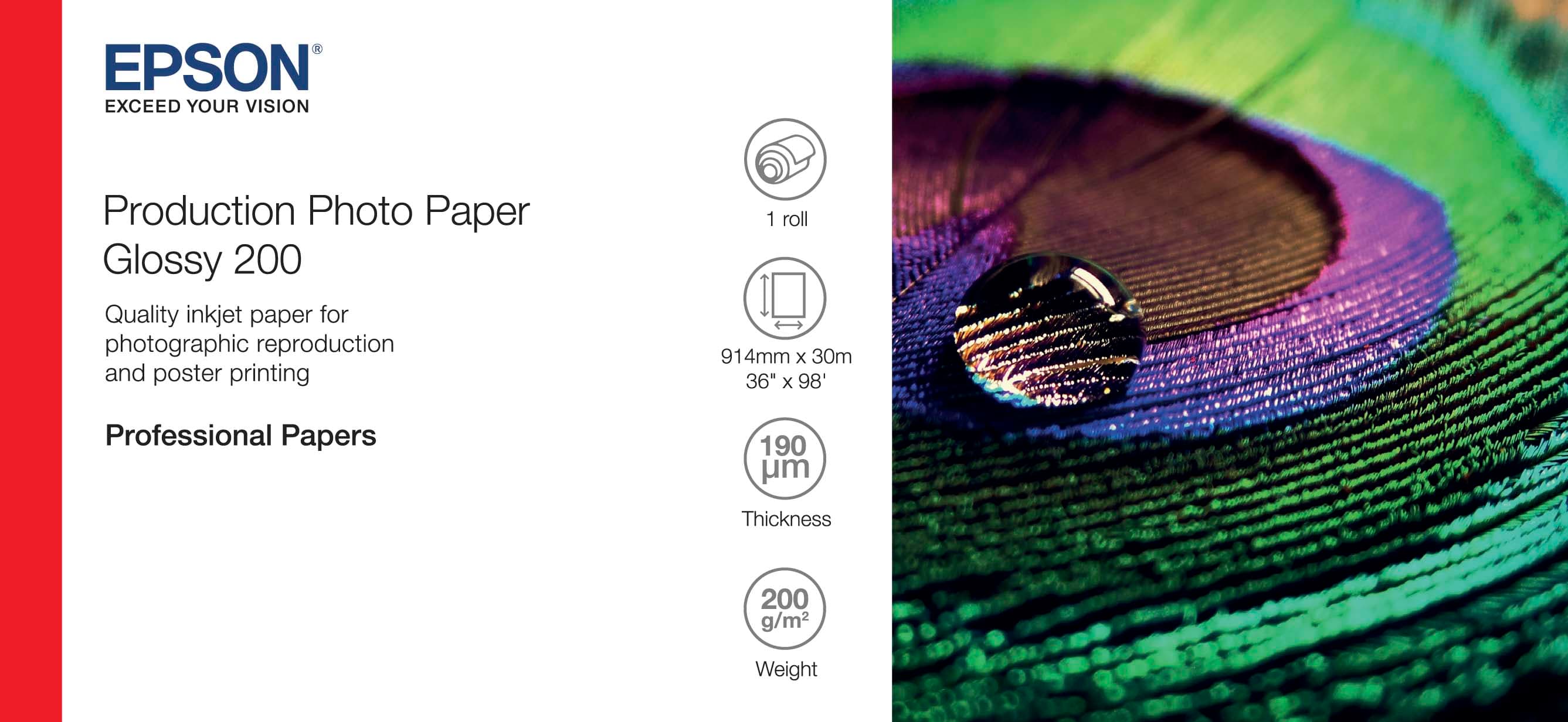 EPSON Production Photo Paper Glossy 200 36" x 30m