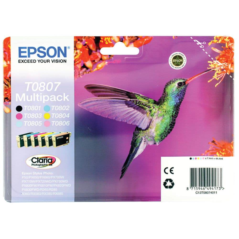CLARIA 6 Ink Multipack R265 360, RX560 (T0807)