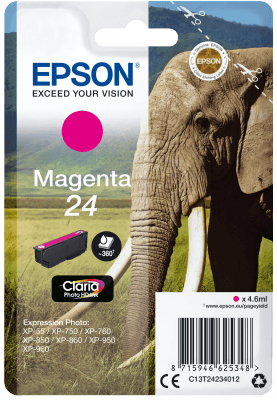 Epson Singlepack Magenta 24 Claria Photo HD Ink