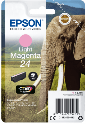 Epson Singlepack Light Magenta 24 Claira Photo Ink