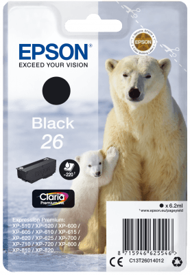 Epson Singlepack Black 26 Claria Premium Ink