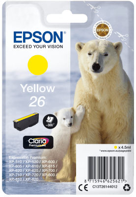Epson Singlepack Yellow 26 Claria Premium Ink