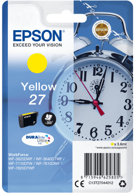 Epson Singlepack Yellow 27 DURABrite Ultra Ink