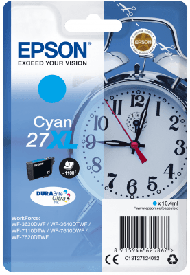 Epson Singlepack Cyan 27XL DURABrite Ultra Ink