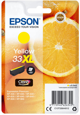 Epson Singlepack Yellow 33XL Claria Premium Ink