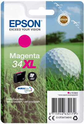 Epson Singlepack Magenta 34XL DURABrite Ultra Ink