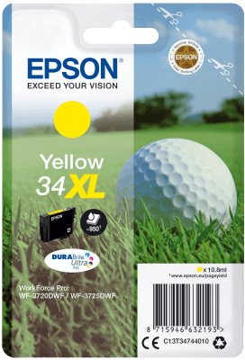 Epson Singlepack Yellow 34XL DURABrite Ultra Ink