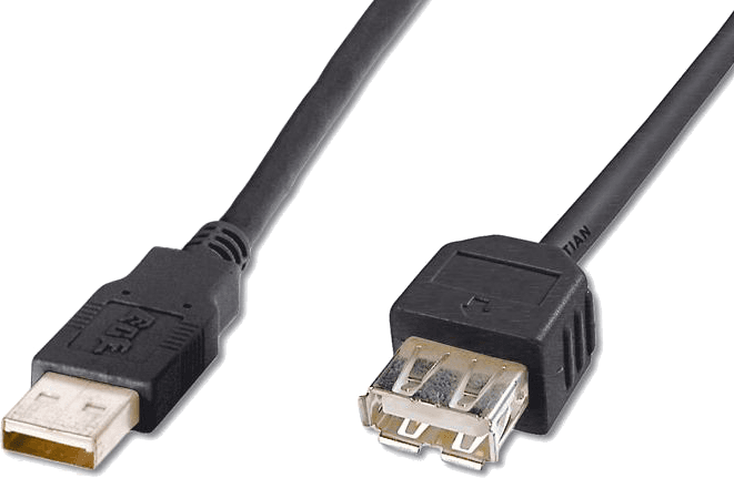 Kabel USB prodlužovací A-A, 5 m, černý