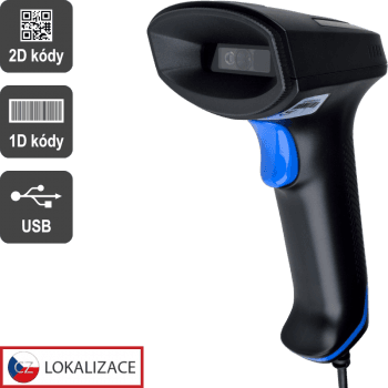 CCD 2D čtečka Virtuos HT-851A, USB (klávesnice RS-232 emulace), bez stojánku, černá