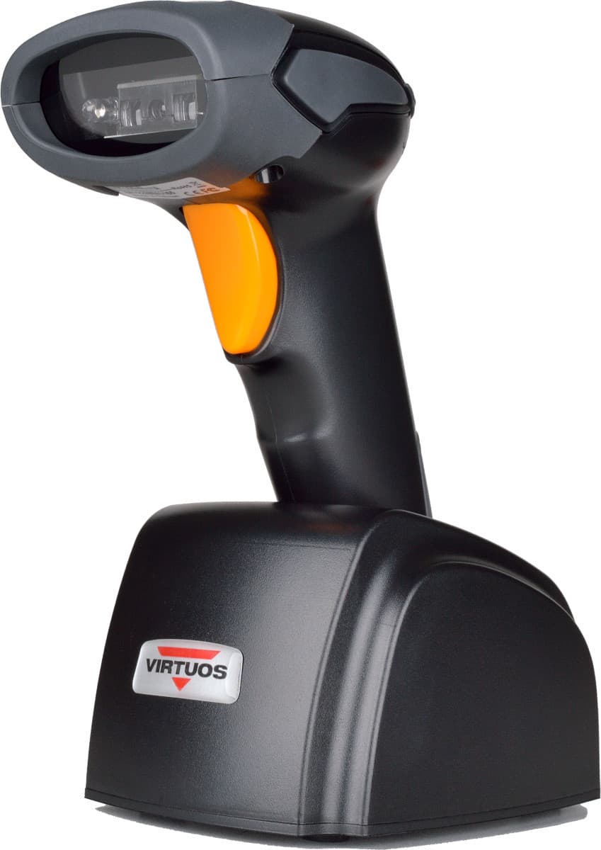 CCD čtečka Virtuos HW-311A, bezdrátová, základna, USB (klávesnice RS-232 emulace), černá
