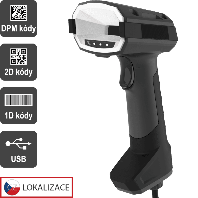 VIRTUOS - DPM CCD 2D čtečka Virtuos HT-880DPM, USB, tmavě šedá