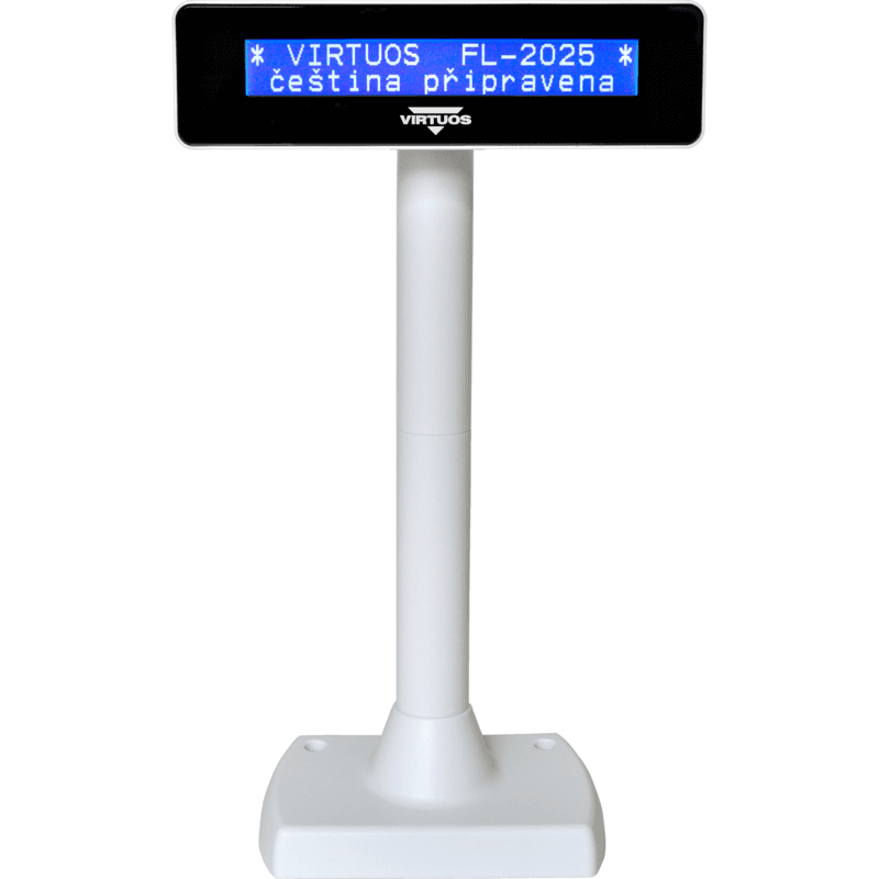 LCD zákaznický displej Virtuos FL-2025MB 2x20, USB bílý