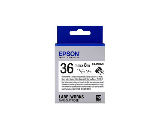 Epson Label Cartridge LK-7WBVS black on white cable tape, 36mm