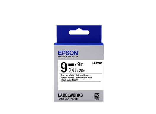 Epson Label Cartridge Standard LK-3WBN Standard Black White 9mm (9m)