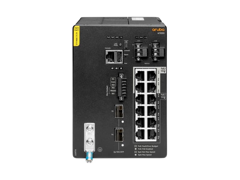 Aruba 4100i 12G CL4 6 POE 2SFP+ DIN Switch