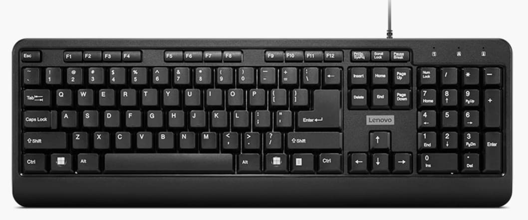Lenovo 160 Drátové USB-A US layout Černá